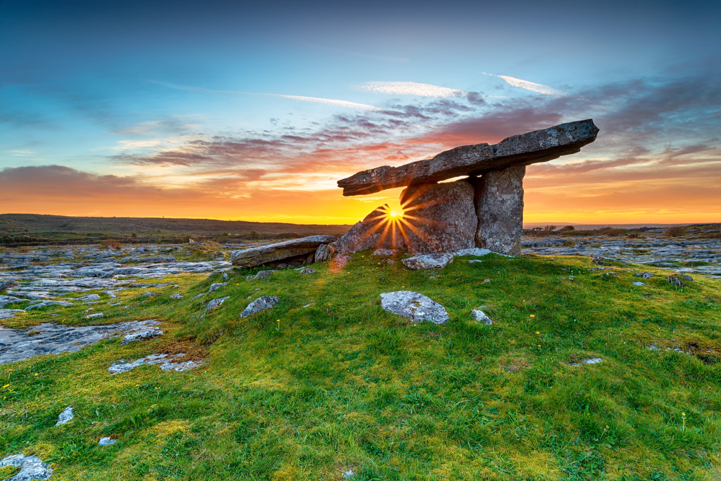 The Burren limestone plateau, County Clare, Ireland